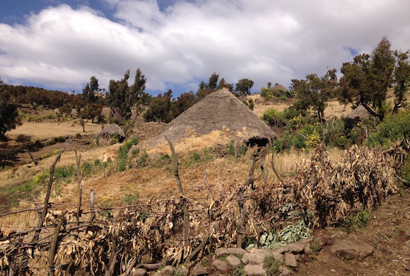 A typical Ethiopian hut in Gich village.